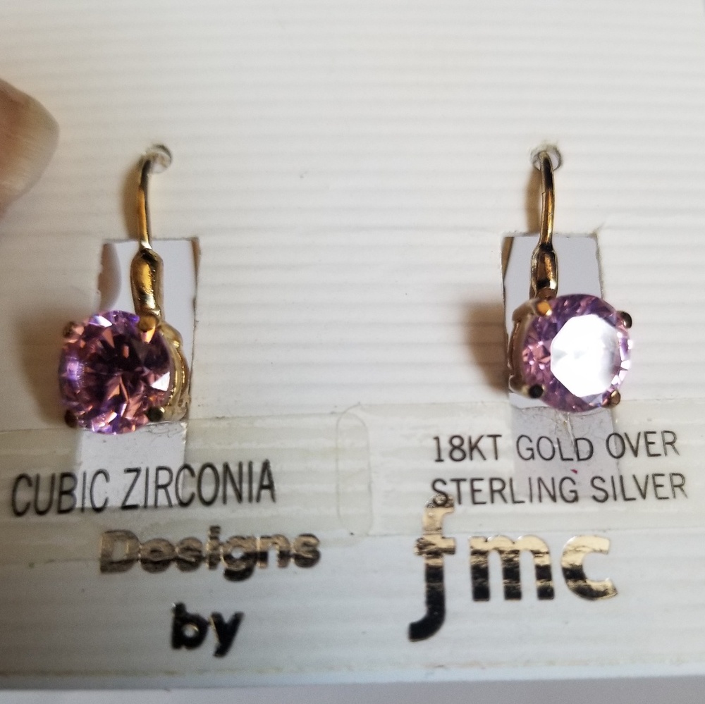 Pink hanging earrings